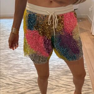 Ashish Multicolor Beaded Women's Athletic Shorts